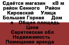 Сдаётся магазин 70 кВ м район Сенного › Район ­ Кировский  › Улица ­ Большая Горная  › Дом ­ 331а › Общая площадь ­ 70 › Цена ­ 1 - Саратовская обл. Недвижимость » Помещения аренда   . Саратовская обл.